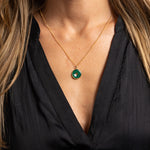 Green Onyx 14K Gold Filled Curb Chain Rounded Gemstone Necklace Necklaces Soul & Little Rose