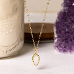 Mini Mother of Pearl Leaf necklace 14k Gold Filled Chain Necklaces Soul & Little Rose