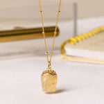 Genuine Raw Citrine Gemstone on 14k Gold Filled Satellite Chain Necklaces Soul & Little Rose
