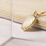 Gold Mother of Pearl Leaf Pendant Necklace Necklaces Soul & Little Rose