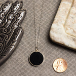 Black Obsidian Necklace in 925 Sterling Silver Cable Chain Necklaces Soul & Little Rose