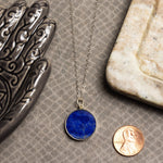Lapis Lazuli Round 925 Sterling Silver Circle Pendant Necklace Necklaces Soul & Little Rose