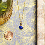 Lapis Lazuli Oval Necklace on 14k Gold Filled Dainty Cable Chain Necklaces Soul & Little Rose