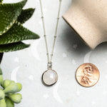Moonstone Round Pendant 925 Sterling Silver Necklaces Soul & Little Rose