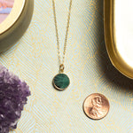 Emerald 14K Gold Filled Round Pendant Necklace Necklaces Soul & Little Rose