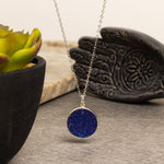 Lapis Lazuli Round 925 Sterling Silver Circle Pendant Necklace Necklaces Soul & Little Rose
