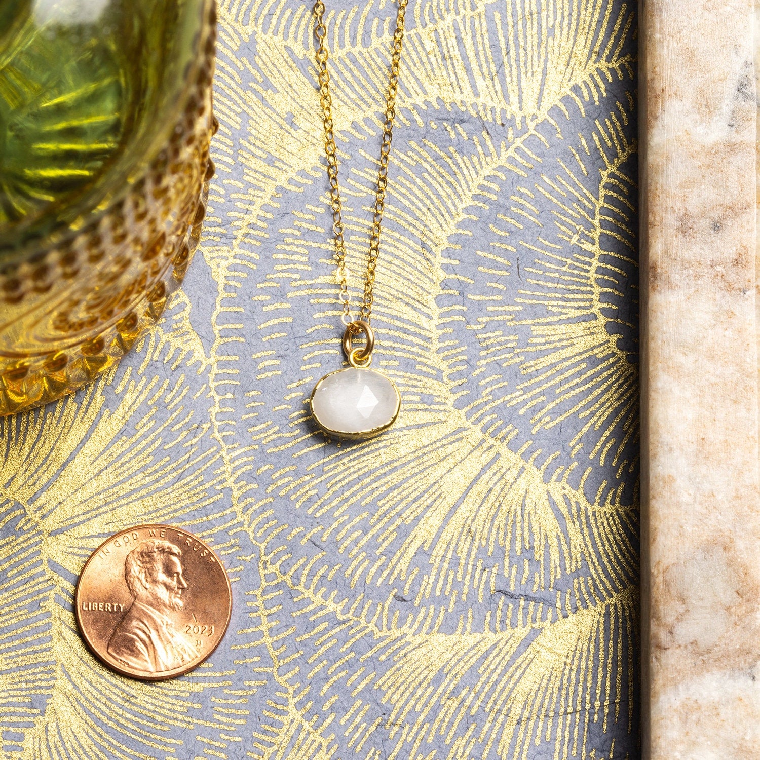 Moonstone 14K Gold Filled Oval Necklace Necklaces Soul & Little Rose