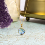 Labradorite 14K Gold Filled Round Pendant Necklace Necklaces Soul & Little Rose