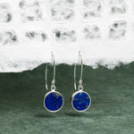 Lapis Lazuli 925 Sterling Silver long circle drop earrings Earrings Soul & Little Rose