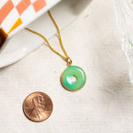Chrysoprase Circle Gold Gemstone Necklace Necklaces Soul & Little Rose   