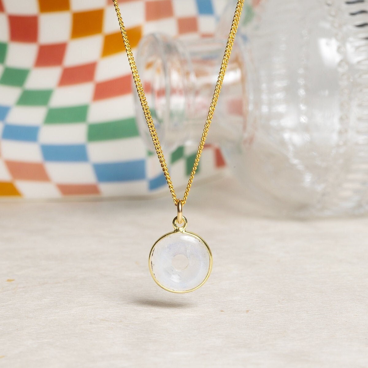 Moonstone 14k Gold Filled Curb Chain Gemstone Necklace Necklaces Soul & Little Rose
