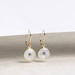 Moonstone Round Dangle Drops w/ 14k Gold Filled Ear-Wire Earrings Earrings Soul & Little Rose