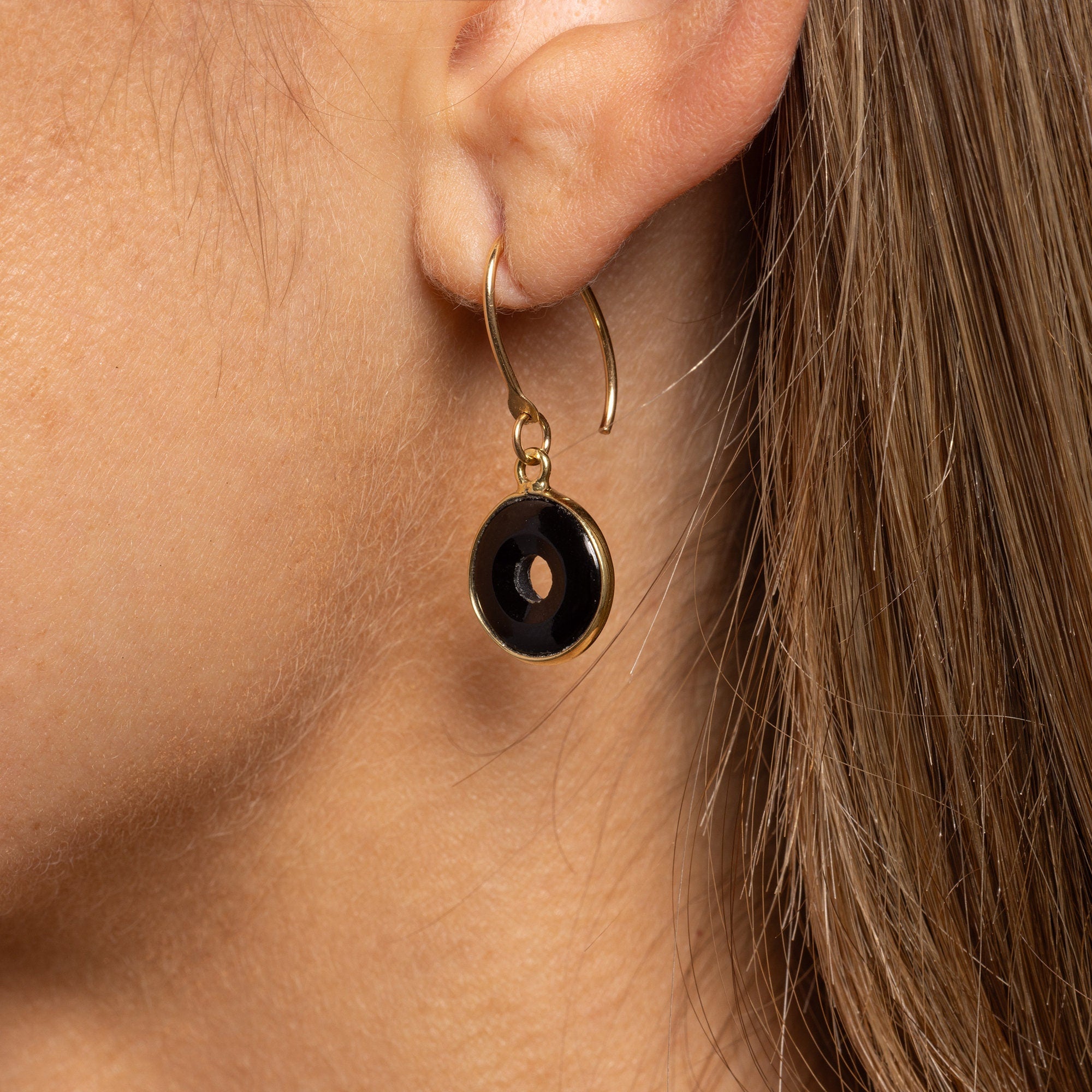 Black Onyx Dangle Drop Earrings with 14k Gold Filled Ear-Wires Earrings Soul & Little Rose