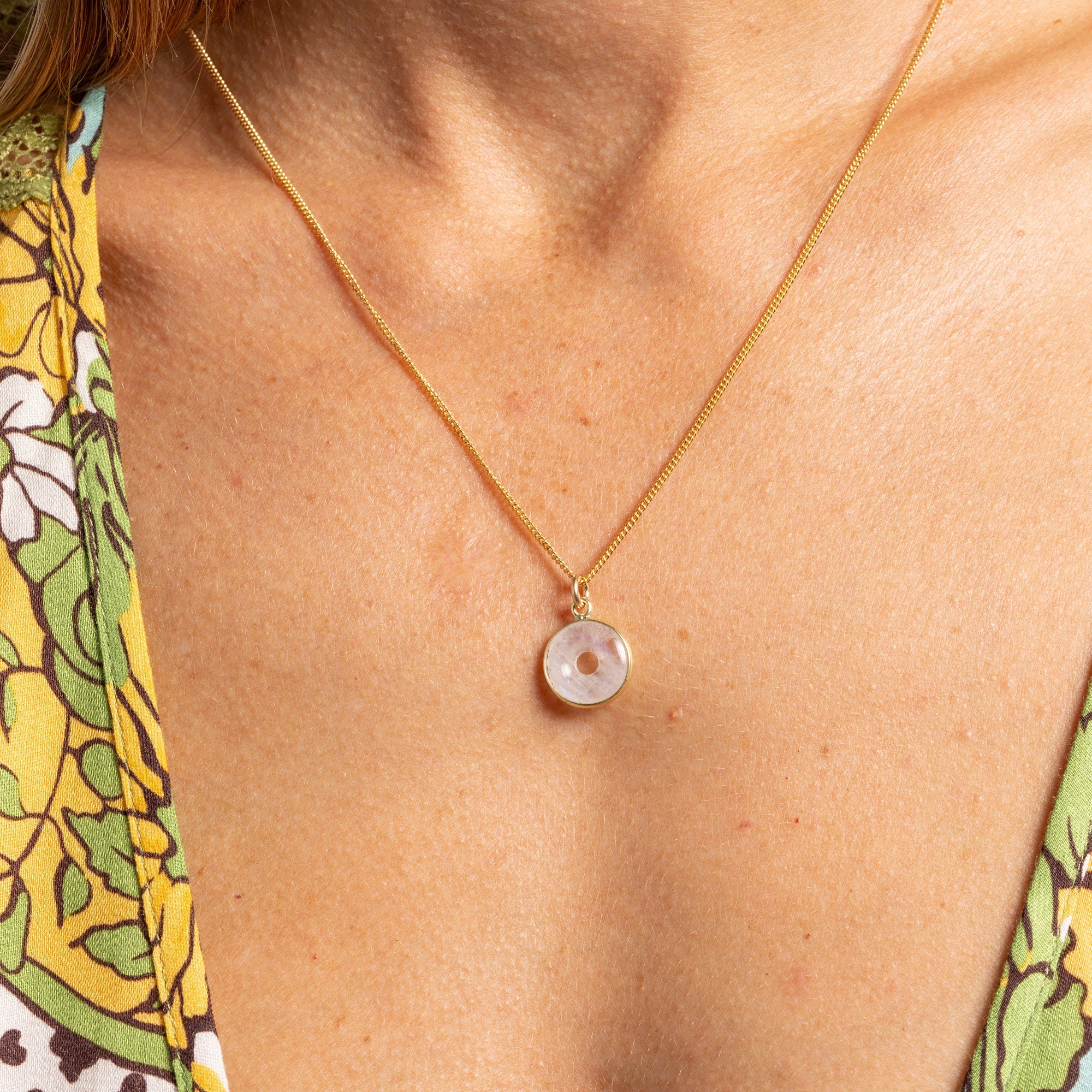 Moonstone 14k Gold Filled Curb Chain Gemstone Necklace Necklaces Soul & Little Rose