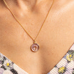 Amethyst 14k Gold Filled Curb Chain Round Gemstone Necklace Necklaces Soul & Little Rose   