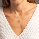 Raw Emerald 925 Sterling Silver Round Disc Pendant on Cable Chain Necklaces Soul & Little Rose