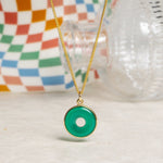 Green Onyx 14K Gold Filled Curb Chain Rounded Gemstone Necklace Necklaces Soul & Little Rose