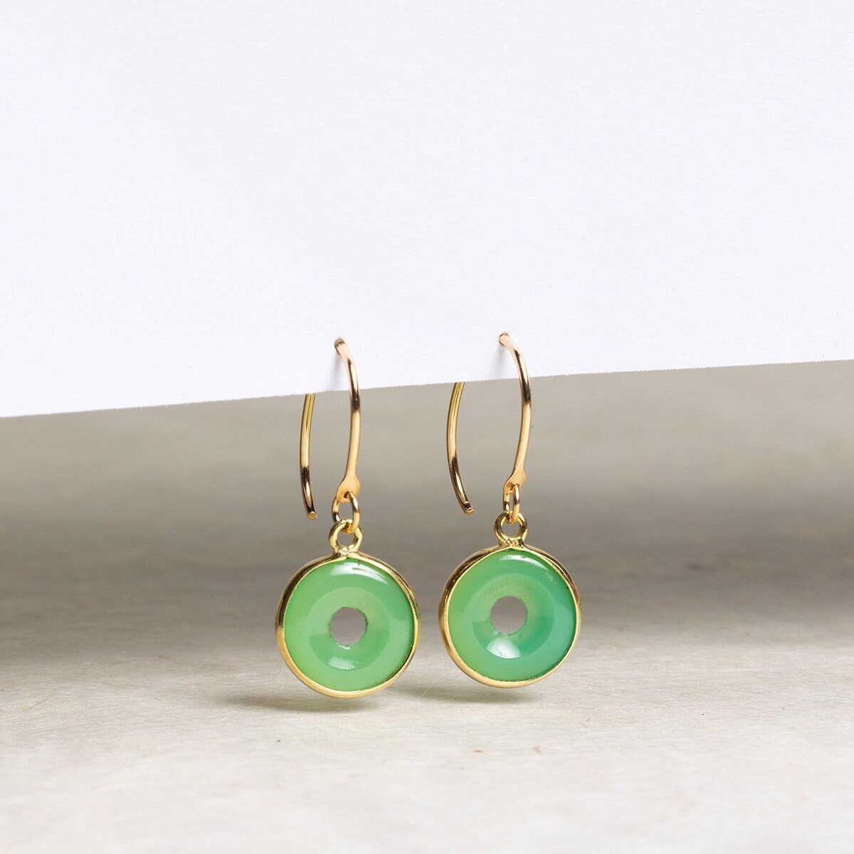 Chrysoprase and 14k Gold outlet Filled Drop Earrings