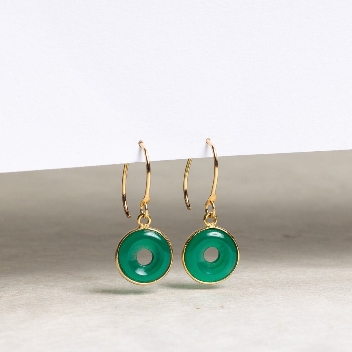 Green Onyx Earrings 14k Gold Filled Ear-Wire Earrings Earrings Soul & Little Rose   