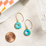 Turquoise Dangle Drop Earrings w/ 14k Gold Filled Ear-Wires Earrings Soul & Little Rose   
