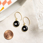 Black Onyx Dangle Drop Earrings with 14k Gold Filled Ear-Wires Earrings Soul & Little Rose