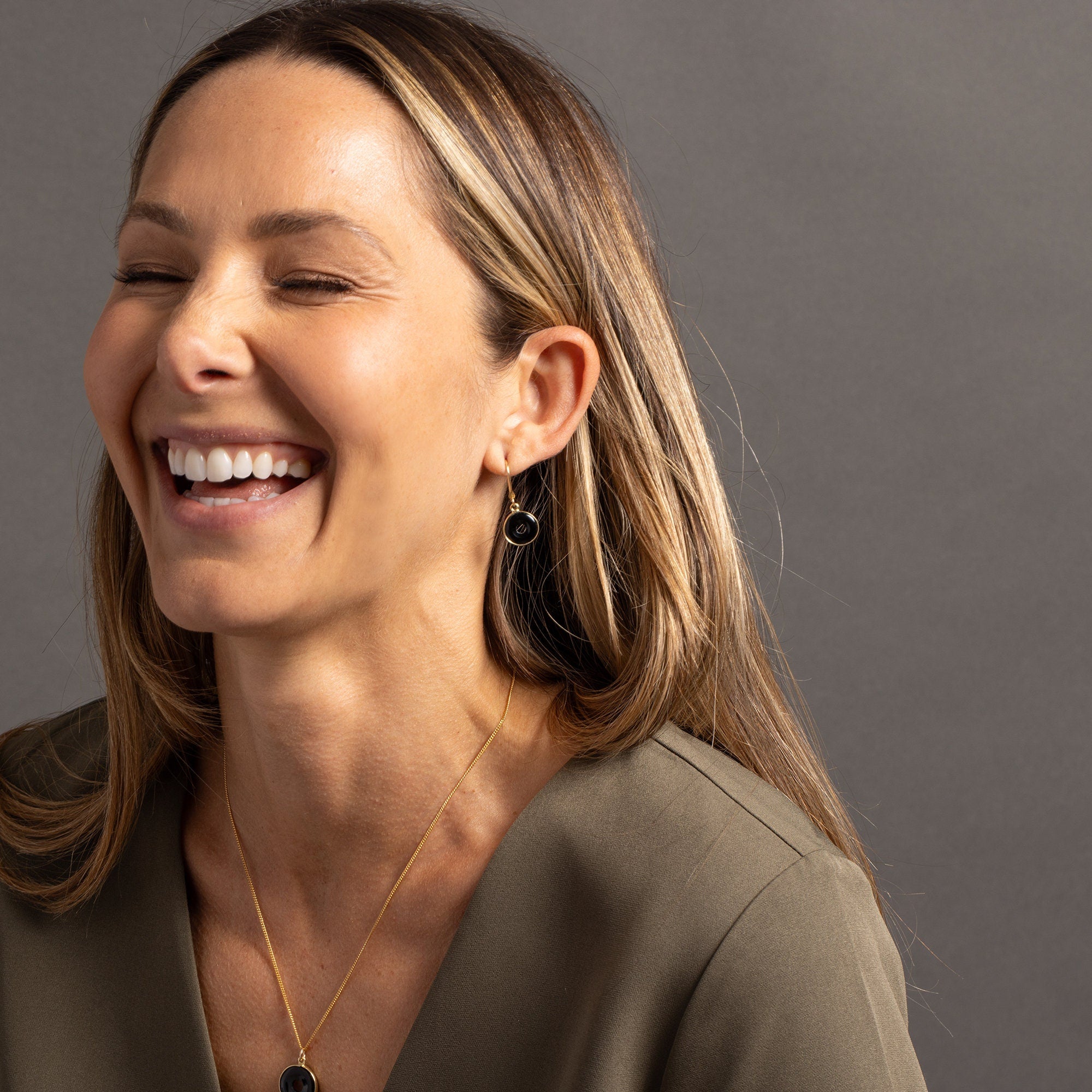 Black Onyx Dangle Drop Earrings with 14k Gold Filled Ear-Wires Earrings Soul & Little Rose