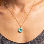 Turquoise 14K Gold Filled Curb Chain Rounded Gemstone Necklace Necklaces Soul & Little Rose   