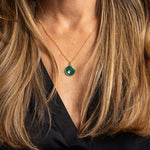 Green Onyx 14K Gold Filled Curb Chain Rounded Gemstone Necklace Necklaces Soul & Little Rose