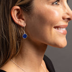 Lapis Lazuli 925 Sterling Silver long circle drop earrings Earrings Soul & Little Rose