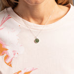 Moss Agate 925 Sterling Silver Round Disc Pendant on Cable Chain Necklaces Soul & Little Rose