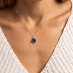 Sterling Silver Round Pendant Blue Opal Necklace Necklaces Soul & Little Rose