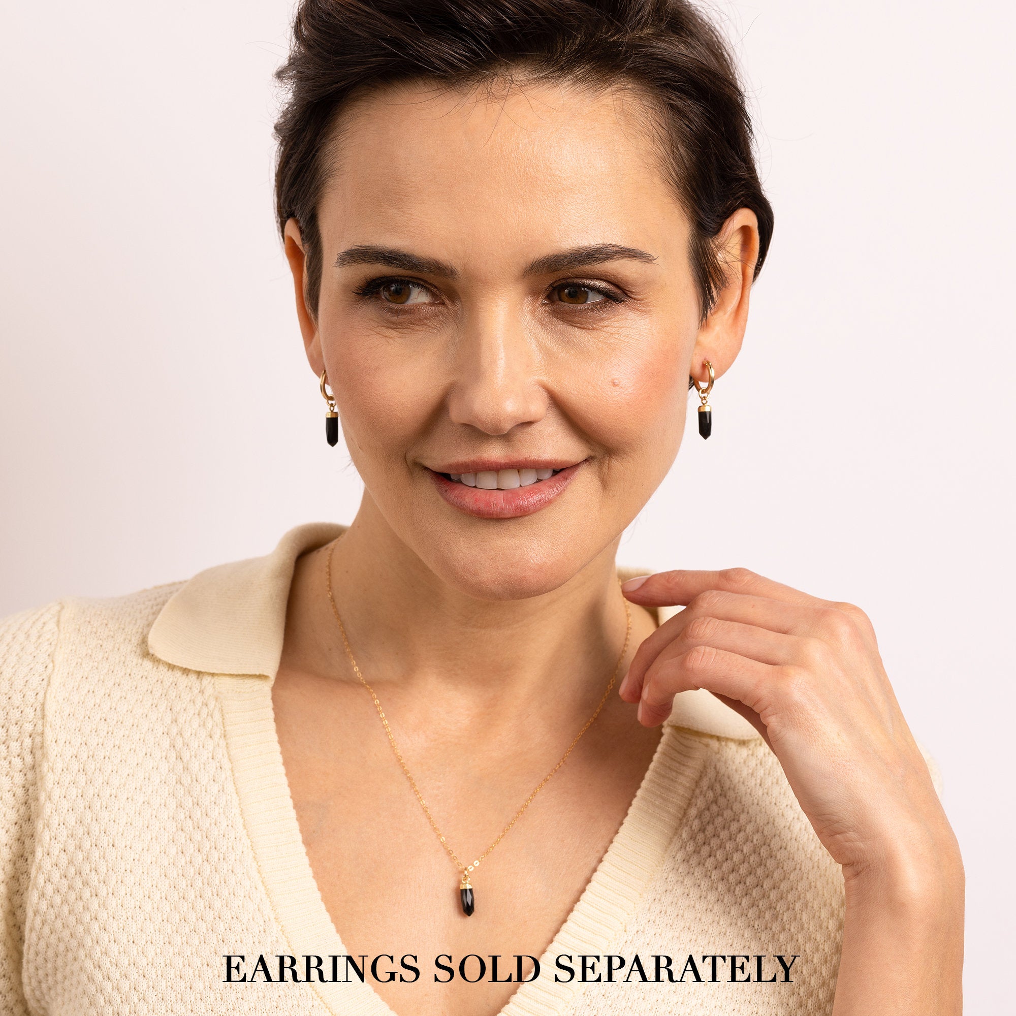 Obsidian Point Necklace on 14k Gold Filled Cable Chain Necklaces Soul & Little Rose