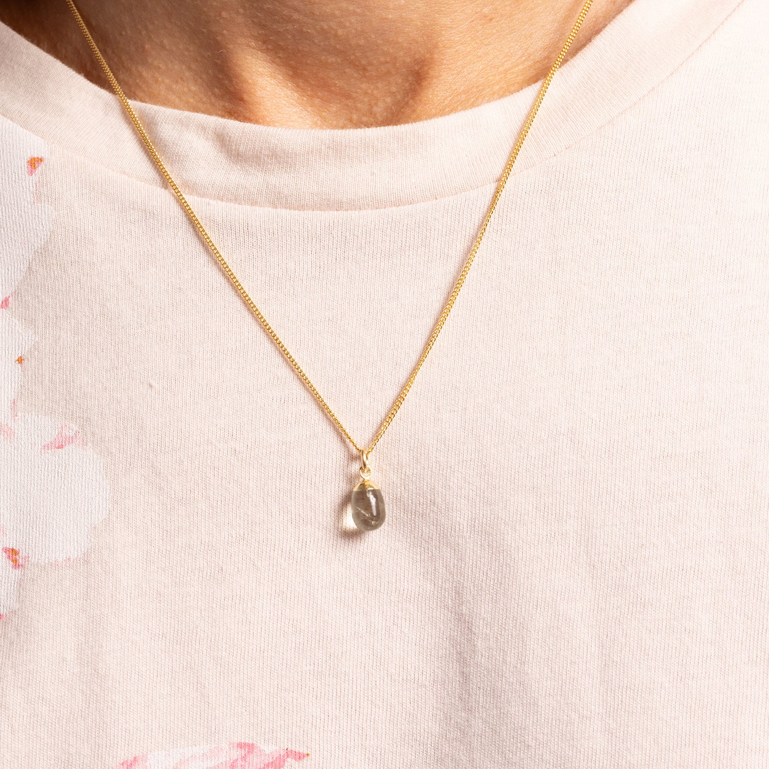 Green Amethyst Gold Drop Necklace 14k Gold Filled Chain Necklaces Soul & Little Rose