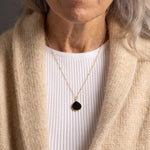 Obsidian Drop Necklace - 14k Gold Filled Satellite Chain Necklaces Soul & Little Rose
