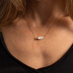 Mother of Pearl short bar necklace on 14k Gold Filled Chain Necklaces Soul & Little Rose