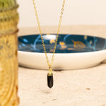 Obsidian Point Necklace on 14k Gold Filled Cable Chain Necklaces Soul & Little Rose