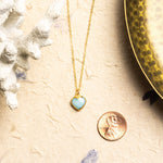 Larimar Heart Pendant Necklace and Drop Earrings Jewelry Set Necklace and Earrings Set Soul & Little Rose