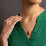 Red Onyx Hexagon Pendant Necklace on 14k Gold Filled Satellite Chain Necklaces Soul & Little Rose