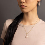 Rose Quartz Large Hexagon Pendant Necklace on 14k Gold Filled Satellite Chain Necklaces Soul & Little Rose
