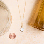 June Birthstone - Gold Pearl Round Gemstone Necklace Necklaces Soul & Little Rose