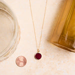January Birthstone - Gold Garnet Round Gemstone Necklace Necklaces Soul & Little Rose