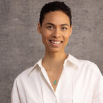 Green Turquoise Geometric CZ Gemstone Necklace on 14k Gold Filled Chain Necklaces Soul & Little Rose