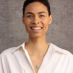 Green Turquoise Geometric CZ Gemstone Necklace on 14k Gold Filled Chain Necklaces Soul & Little Rose