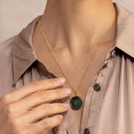 Raw Emerald Round Circle 14k Gold Filled Chain Necklace Necklaces Soul & Little Rose