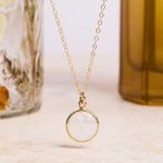 June Birthstone - Gold Pearl Round Gemstone Necklace Necklaces Soul & Little Rose