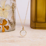 June Birthstone - Gold Pearl Round Gemstone Necklace Necklaces Soul & Little Rose