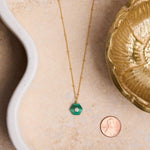 Malachite Hexagon Geometric Necklace 14k Gold Filled Satellite Chain Necklaces Soul & Little Rose