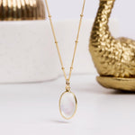 Pearl 14k Gold Filled Oval Pendant Necklace Necklaces Soul & Little Rose
