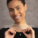 Malachite and Topaz Rounded Pendant on 14k Gold Filled Elegant Chain Necklaces Soul & Little Rose