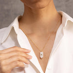 Moonstone and Peridot Geometric Point Pendant Necklace on 14k Gold Filled Chain Necklaces Soul & Little Rose